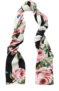 Шелковый шарф с цветочным принтом Dolce &amp; Gabbana