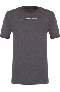 Хлопковая футболка с логотипом бренда Dolce &amp; Gabbana