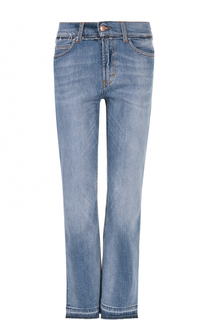 Укороченные джинсы прямого кроя с потертостями Escada Sport
