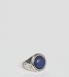Серебристое кольцо с крупным синим камнем DesignB эксклюзивно для ASOS - Серебряный