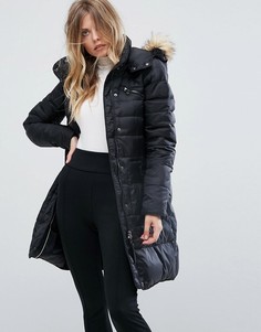 Дутая куртка с воротником из искусственного меха Vero Moda - Черный