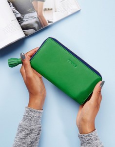 Кожаный кошелек на молнии Made - Зеленый