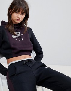 Худи укороченного кроя черного цвета Nike Air - Черный