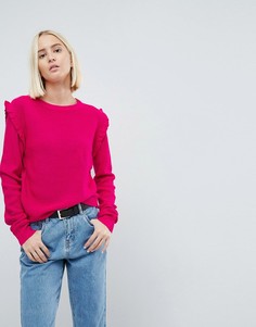 Джемпер с оборками на плечах Brave Soul - Розовый