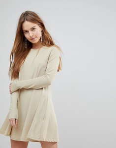 Свободное платье с люрексом Glamorous - Золотой