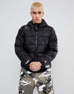 Двусторонняя дутая куртка с капюшоном AAPE By A Bathing Ape - Черный