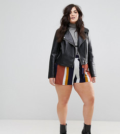 Шорты-кюлоты в полоску с поясом эксклюзивно для ASOS CURVE - Мульти