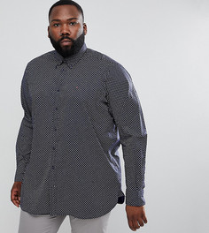 Синяя рубашка классического кроя с геометрическим принтом Tommy Hilfiger PLUS - Синий