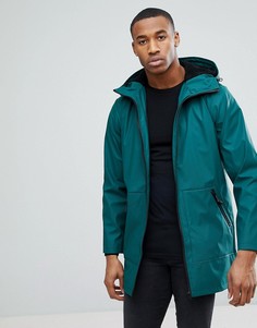 Зеленая непромокаемая куртка с искусственным мехом на капюшоне ASOS - Зеленый