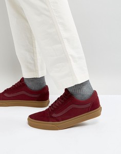 Красные кроссовки на резиновой подошве Vans Old Skool VA38G1POB - Красный