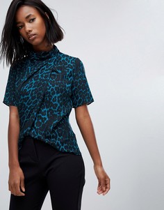 Топ с высоким воротом и леопардовым принтом ASOS - Мульти
