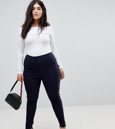 Брюки скинни с завышенной талией ASOS CURVE - Темно-синий