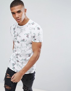 Футболка с цветочным принтом ASOS - Белый