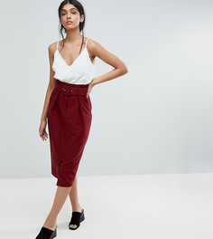 Юбка-карандаш с регулируемым поясом ASOS TALL - Красный