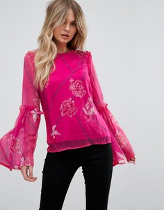 Блузка с расклешенными рукавами Vero Moda - Фиолетовый