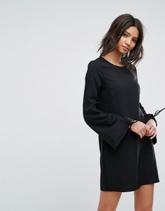 Платье А-силуэта со сборками на рукавах Vero Moda - Черный