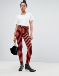 Премиум-джинсы в полоску с завышенной талией ASOS SCULPT ME - Мульти