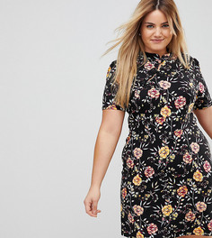 Чайное платье мини с принтом в китайском стиле ASOS CURVE - Мульти