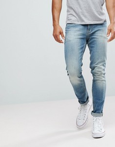 Зауженные джинсы с потертостями ASOS - Синий