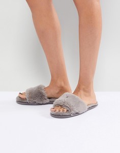 Шлепанцы из искусственного меха Head Over Heels by Dune - Серый