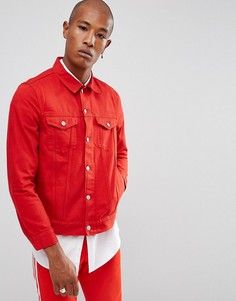 Красная джинсовая куртка на пуговицах Weekday - Красный