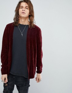 Бордовый легкий кардиган из шенили ASOS - Красный