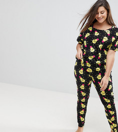 Пижамный комплект с леггинсами ASOS CURVE Girl Power - Черный