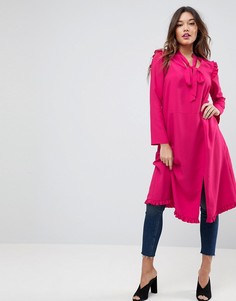 Платье миди с оборкой на подоле ASOS - Фиолетовый