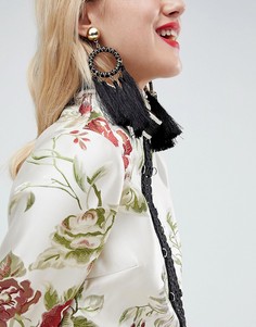 Броские серьги с кольцом и кисточками ASOS - Золотой