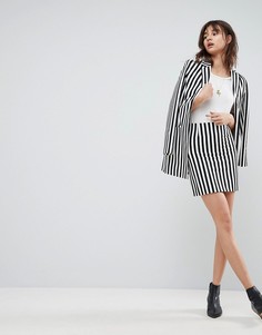 Монохромная мини-юбка в полоску ASOS Tailored - Мульти