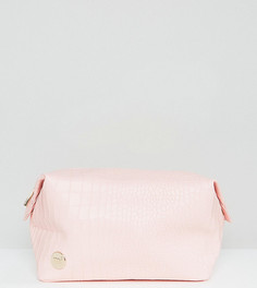 Эксклюзивная розовая косметичка с эффектом крокодиловой кожи Mi-Pac - Розовый