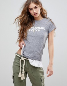 Футболка с логотипом Abercrombie &amp; Fitch - Серый