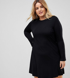 Свободное платье мини с рукавами клеш ASOS CURVE - Черный