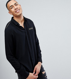 Рубашка стандартного кроя с заклепками ASOS TALL - Черный