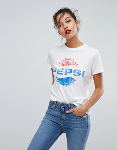 Футболка с принтом Pepsi ASOS - Кремовый