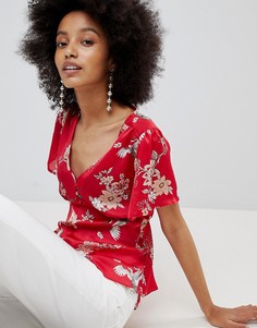 Блузка с принтом в восточном стиле New Look - Красный