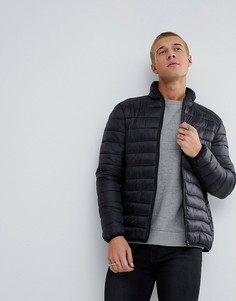 Черная дутая куртка River Island - Черный
