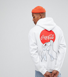 Худи свободного кроя с принтом Reclaimed Vintage Inspired x Coca Cola - Белый
