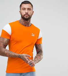 Оранжевая обтягивающая футболка со вставками Puma эксклюзивно для ASOS - Оранжевый