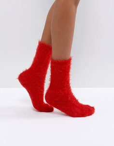 Пушистые носки Monki - Красный