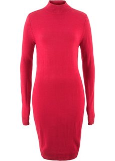 Платье вязаное с воротником-стойкой (красный) Bonprix