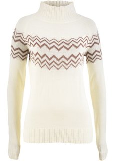 Пуловер (кремовый/коричневый матовый) Bonprix
