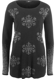 Пуловер с длинным рукавом (черный) Bonprix