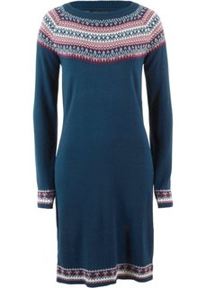 Вязаное платье (темно-синий с узором) Bonprix