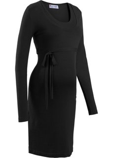 Платье с поясом (черный) Bonprix