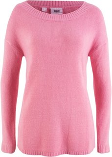 Пуловер с вырезом-лодочкой (малиново-розовый) Bonprix