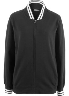 Куртка трикотажная со спортивным воротником (черный) Bonprix