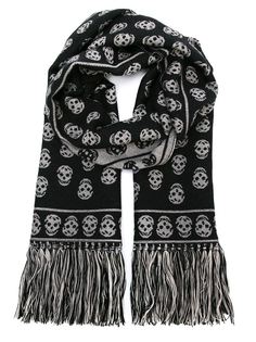 трикотажный шарф Skull  Alexander McQueen