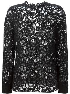 кружевная блузка с цветочным узором Saint Laurent