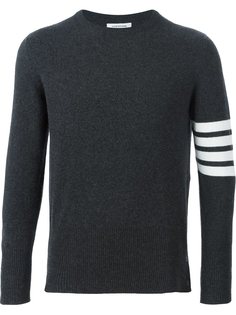 свитер с контрастными полосками на рукаве Thom Browne